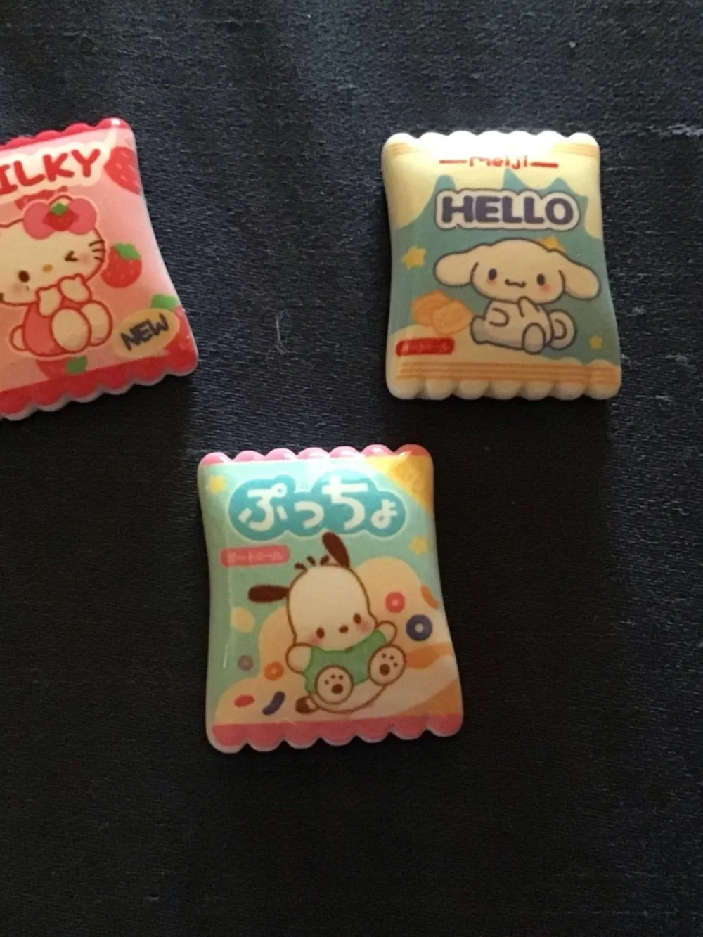 Sanrio Character Mini fridge magnet set. - Pink, Blue, Orange